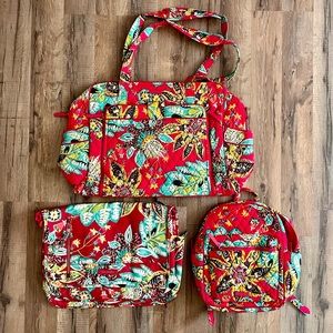 Vera Bradley 3 Piece Set (Mini Backpack, Diaper Bag, and Computer Case)